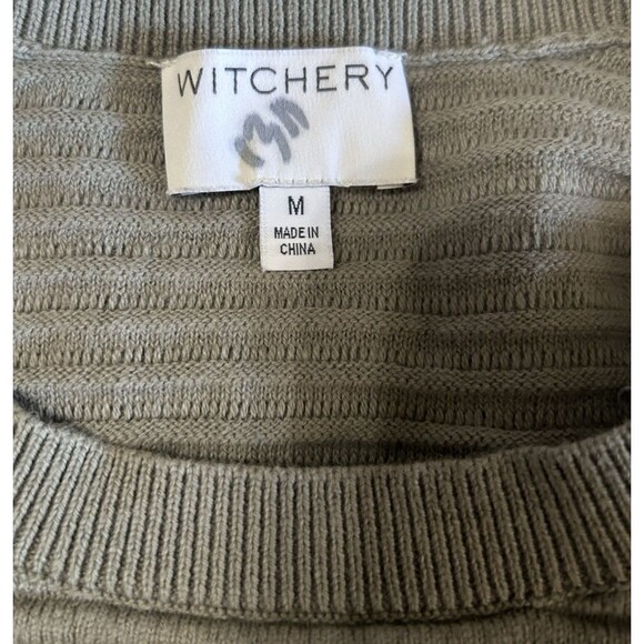 Witchery Womens M Knit Wool Cashmere Blend Gray Drop Shoulder Zipper Sweater - Picture 6 of 8